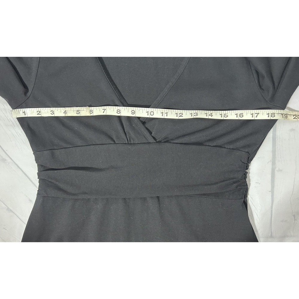 Patagonia Dress Womens Large Black Organic Cotton Empire 3/4 Sleeve Fit & Flare - Picture 5 of 7